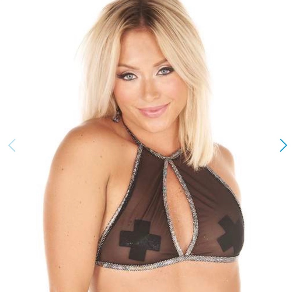 Rave mesh halter top